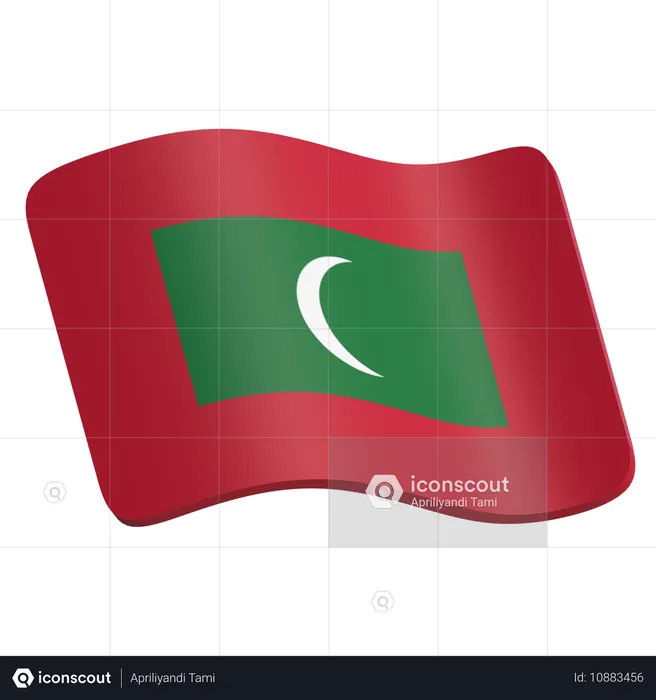 Maldives Flag  3D Icon