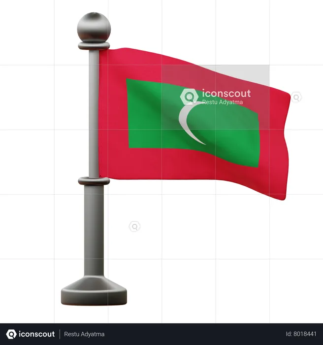 Maldives Flag Flag 3D Icon