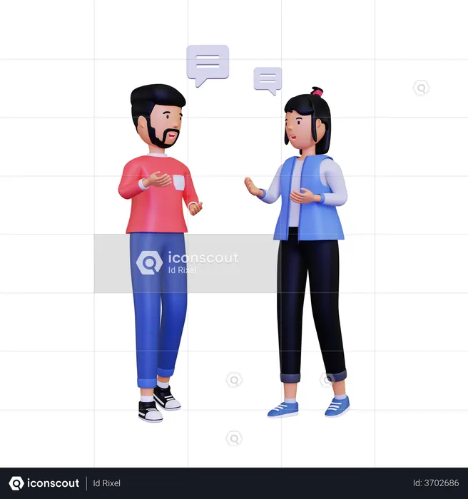 People having a conversation  3D Illustration