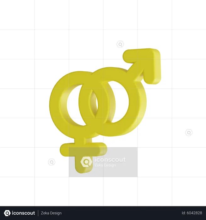 Male And Female Sign  3D Icon