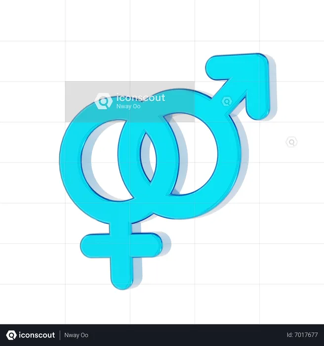 Male and female symbol  3D Icon