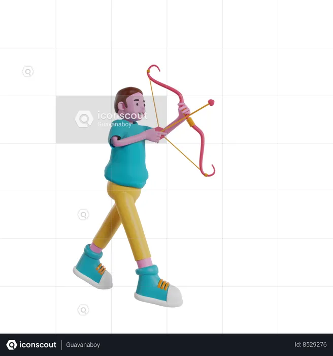 Male Archery  3D Illustration