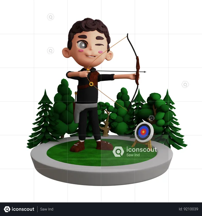 Male Archery Shooting Target  3D Illustration