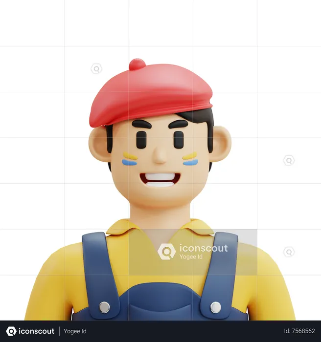 Male Artist  3D Icon