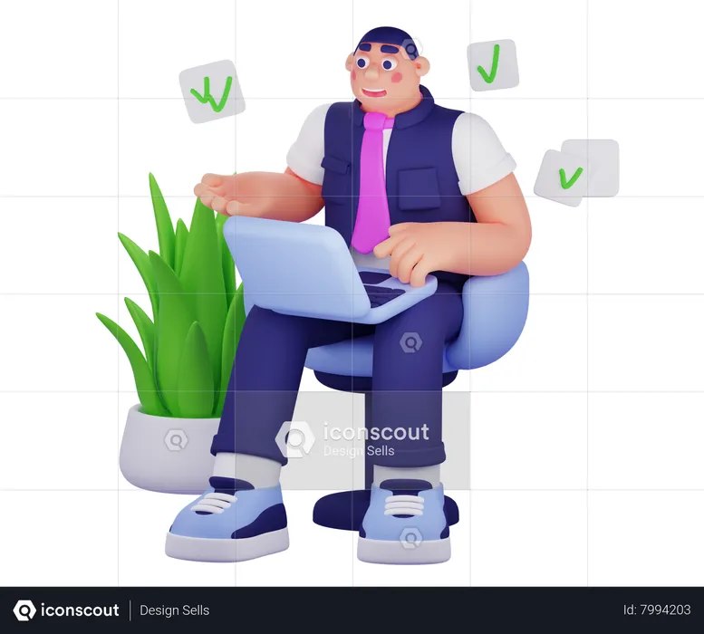 Male Assistant  3D Illustration