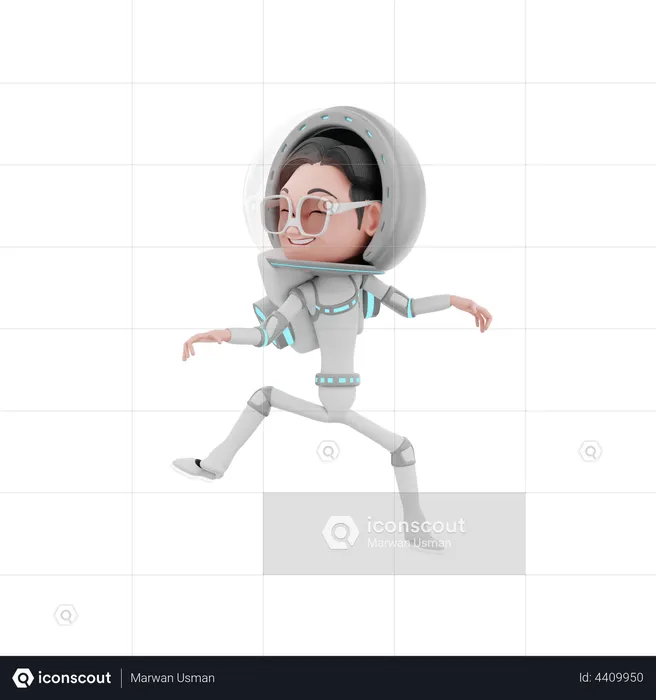 Male Astronaut dancing  3D Illustration
