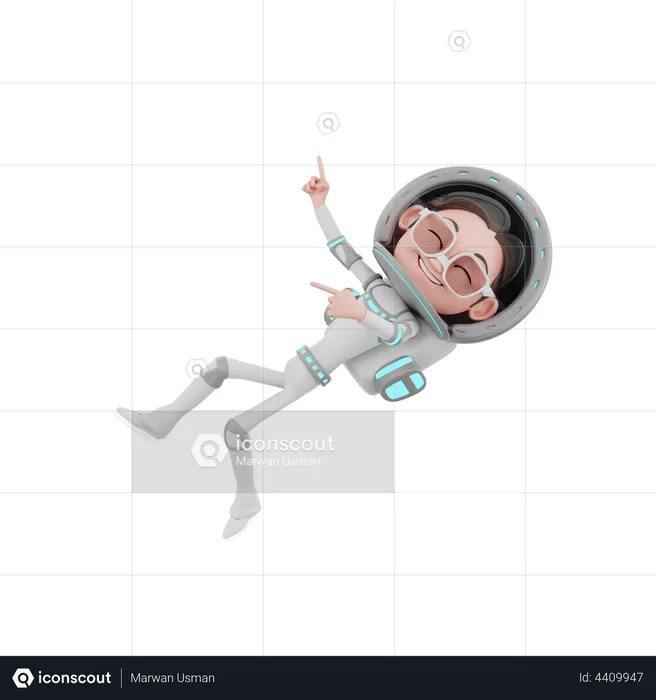 Male Astronaut flying in space  3D Illustration