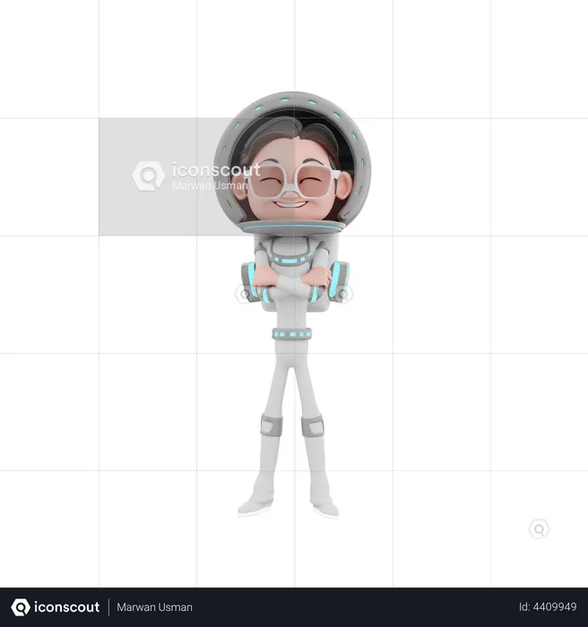 Male Astronaut standing  3D Illustration