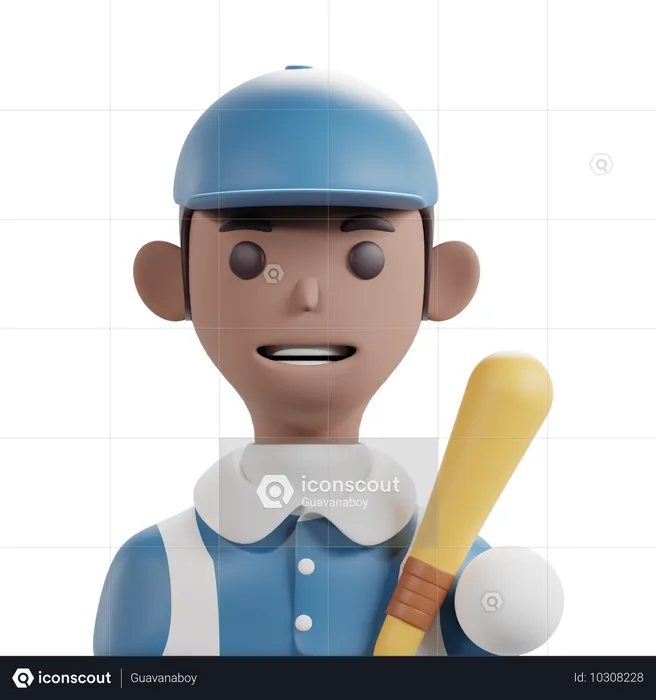 Male Baseball Player  3D Icon