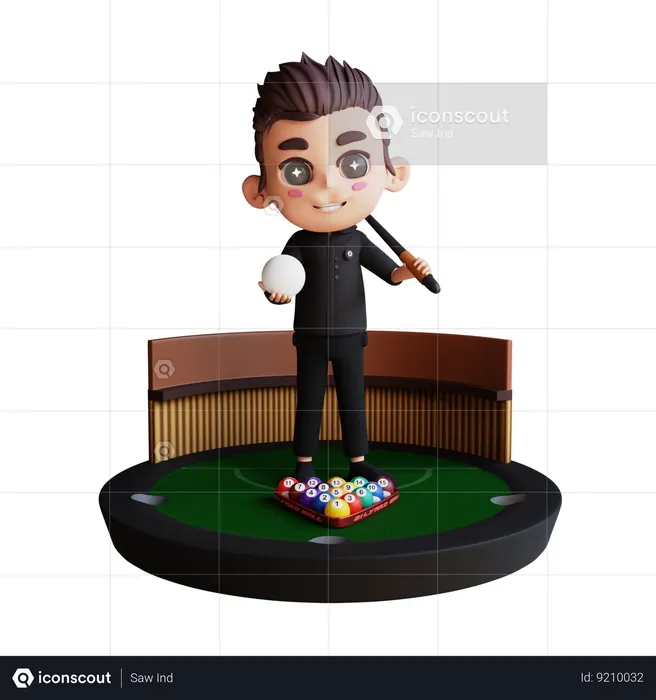 Male Billiard  3D Illustration