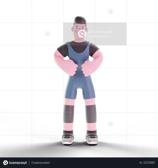 Male bodybuilder  3D Illustration