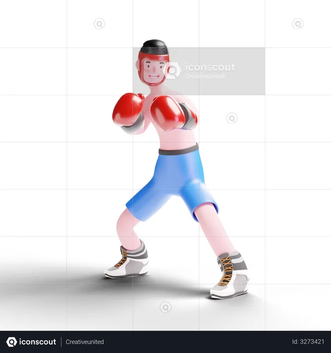 Male Boxer  3D Illustration