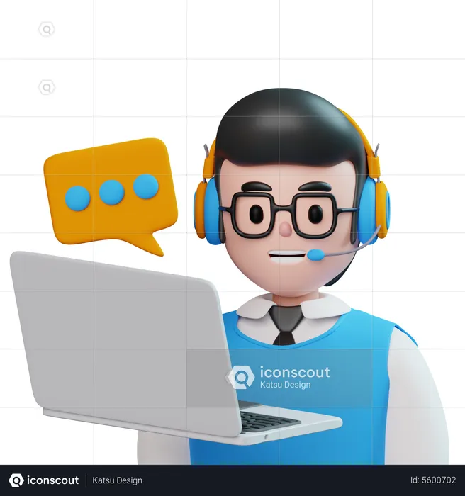 Male Call Service  3D Icon