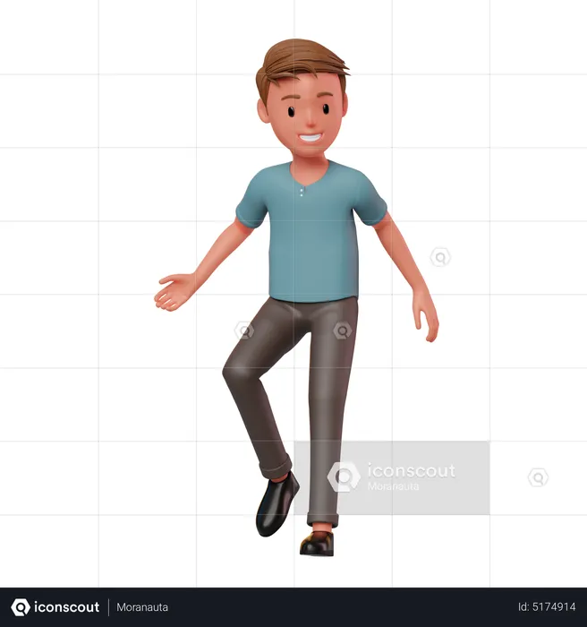 Male Character Floating Pose  3D Illustration
