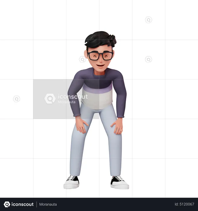Male Character Laughing  3D Illustration