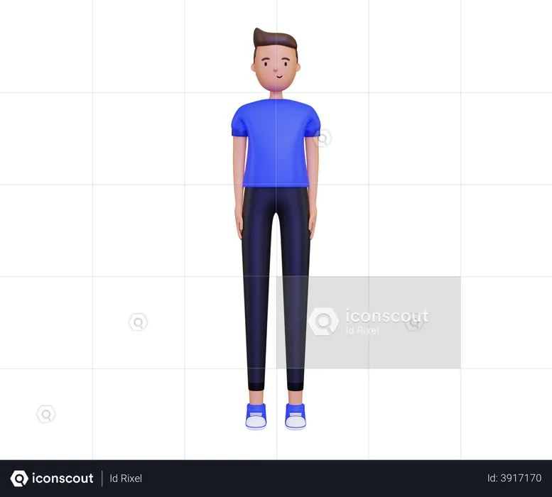 Male character standing pose  3D Illustration
