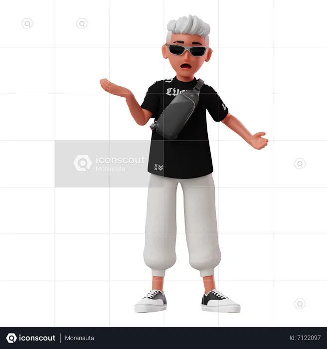 Male Character With Confused Pos  3D Illustration
