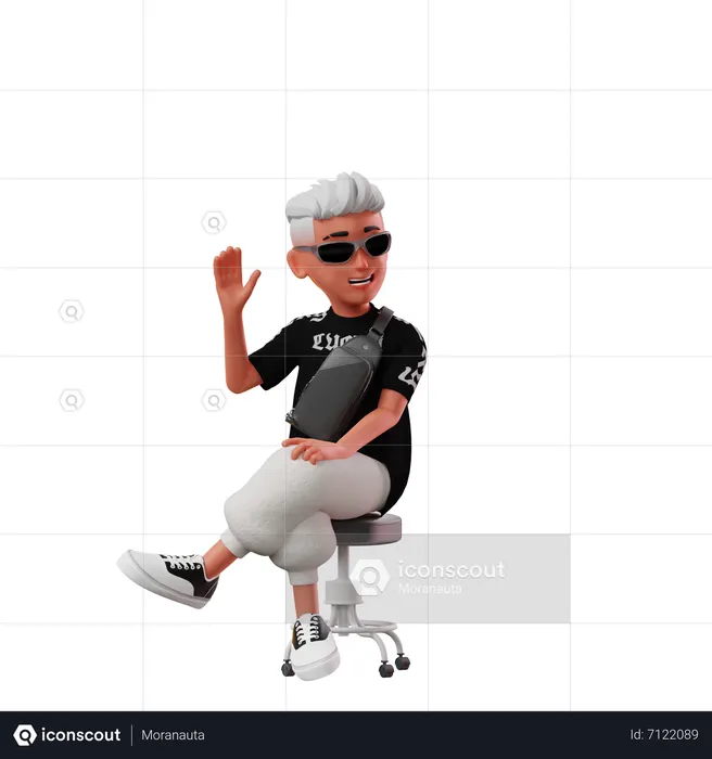 Male Character With Sitting Pose  3D Illustration