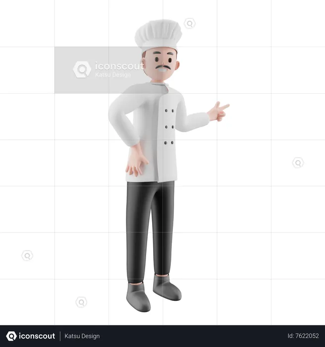 Male Chef showing something  3D Illustration