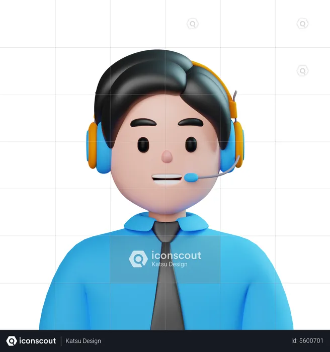 Male Customer Call Service  3D Icon