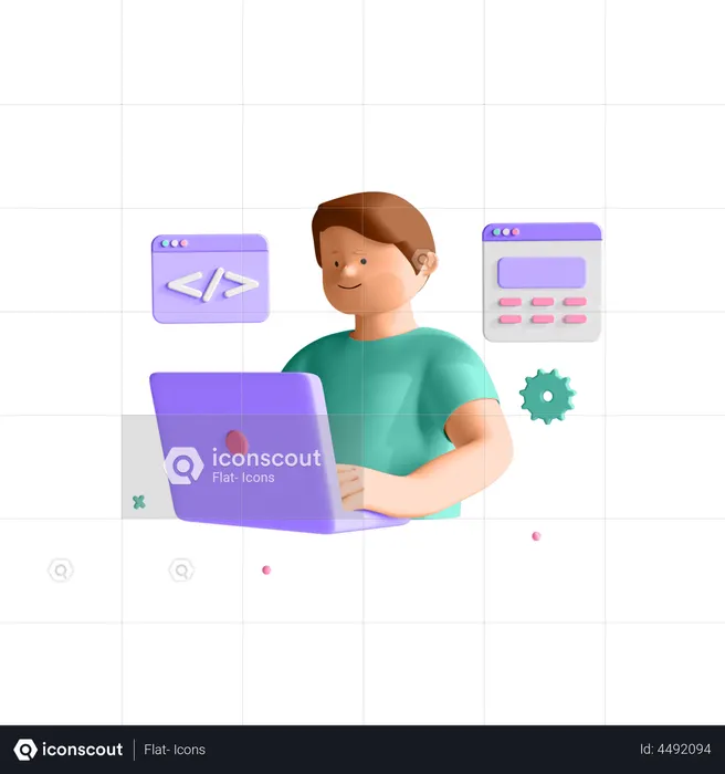 Male Developer  3D Illustration