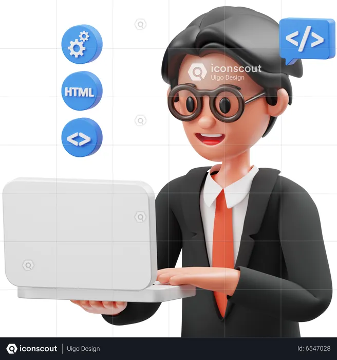 Male Developer  3D Icon