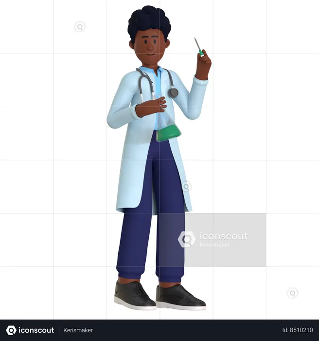 Male Doctor Doing Medicine Research  3D Illustration