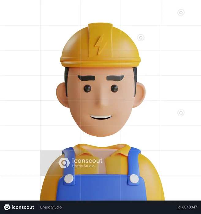 Male Electrician  3D Icon