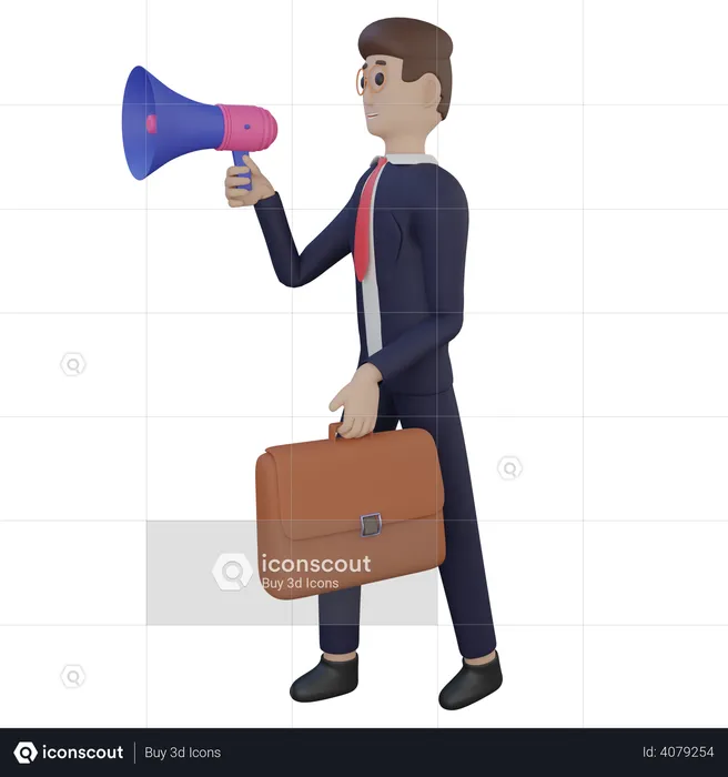 Male employee doing business marketing  3D Illustration