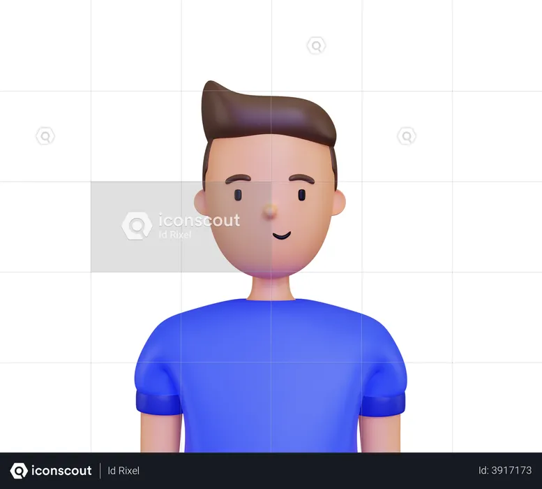 Male face character  3D Illustration