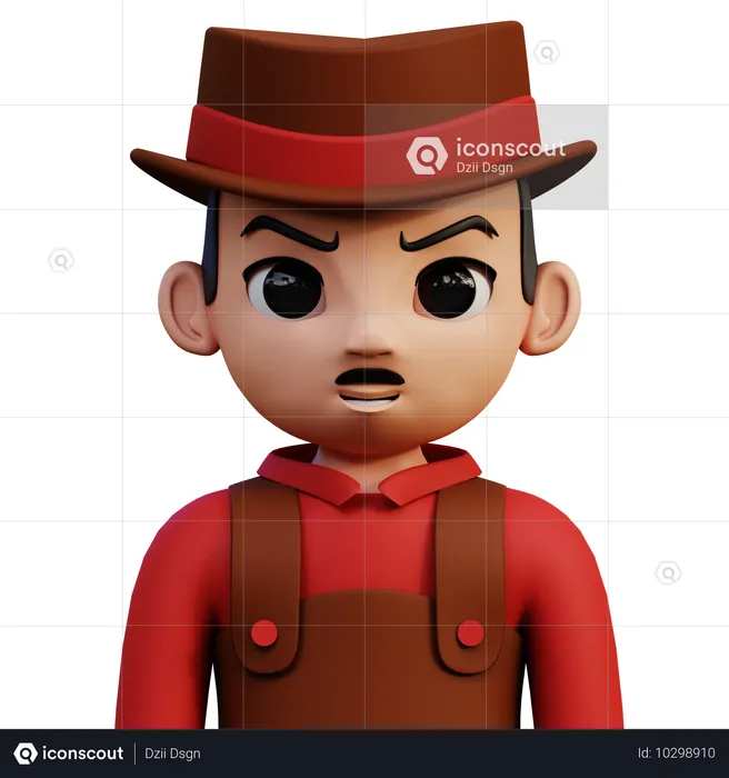 Male Farmer  3D Icon