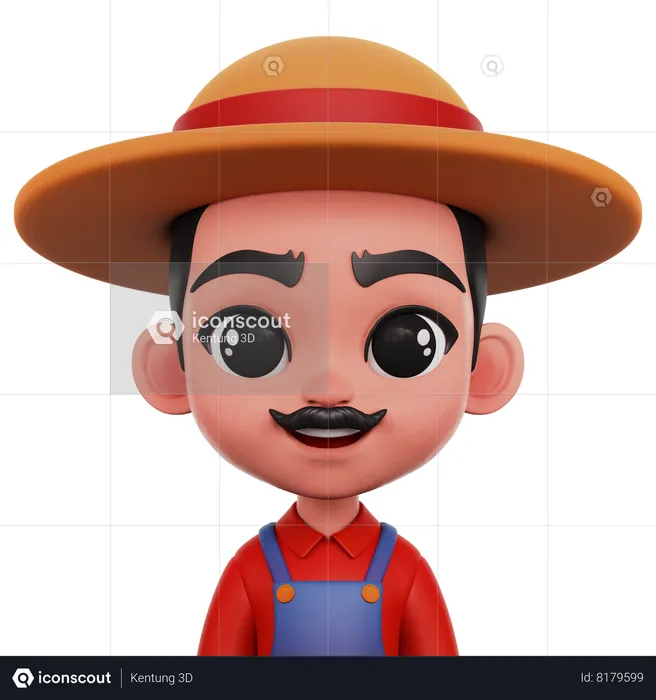 Male Farmer  3D Icon