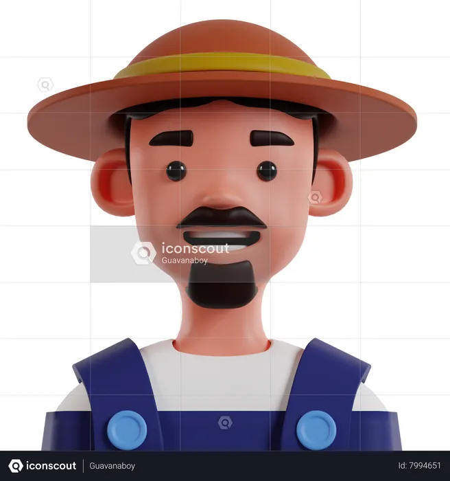 Male Farmer  3D Icon