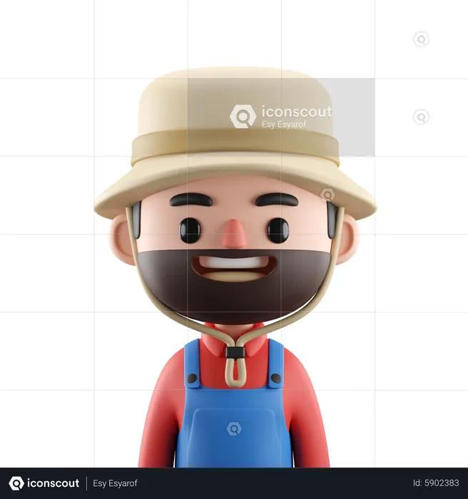 Male Farmer  3D Icon