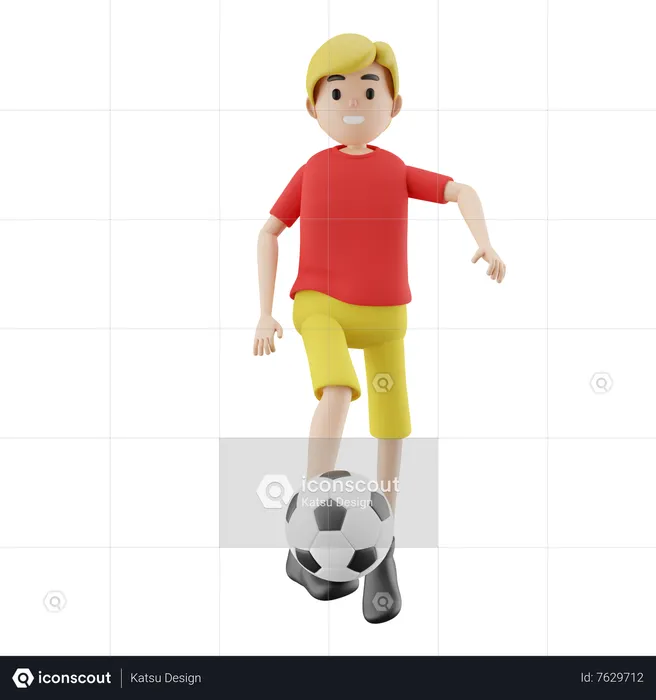 Male Football Player  3D Illustration