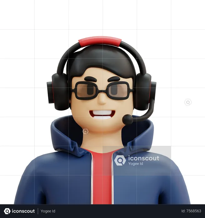 Male Gamer  3D Icon