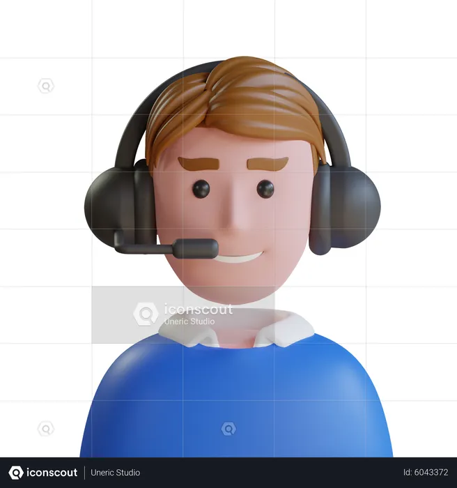 Male Gamer  3D Icon