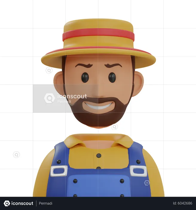 Male Gardener  3D Icon