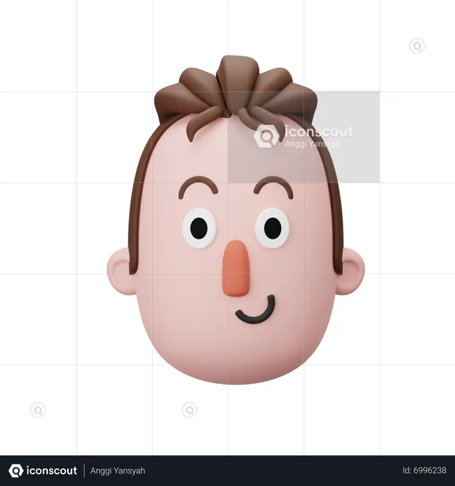 Male Head  3D Icon