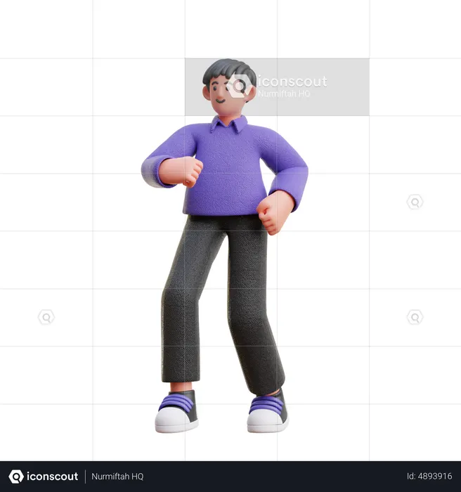 Male in walking Pose  3D Illustration