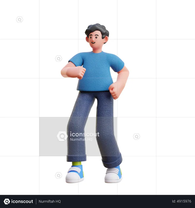 Male in walking Pose  3D Illustration