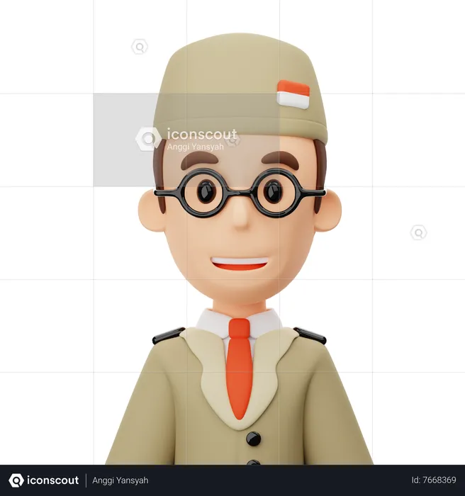 Male Indonesian Hero  3D Icon