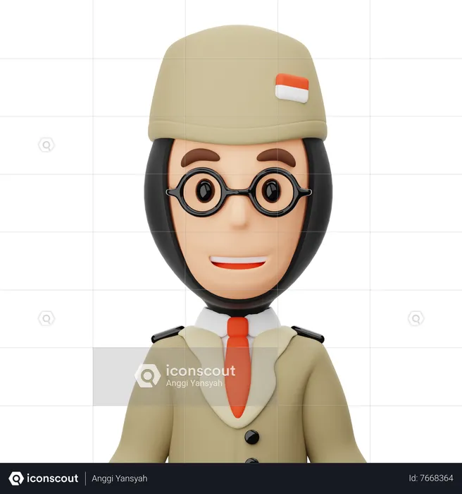Male Indonesian Hero  3D Icon