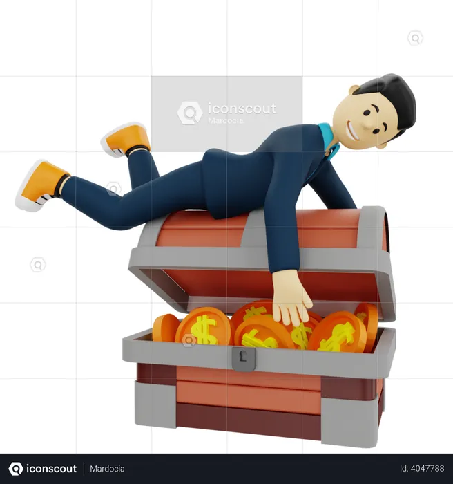 Male Investor got profit from investment  3D Illustration