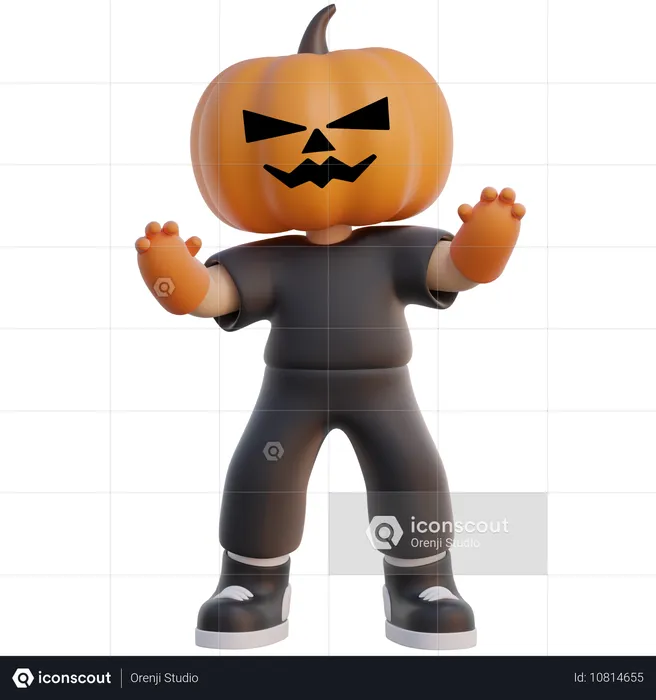 Male Jack O Lantern  3D Illustration