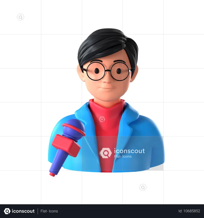 Male Journalist  3D Icon