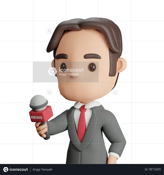 Male Journalist  3D Icon