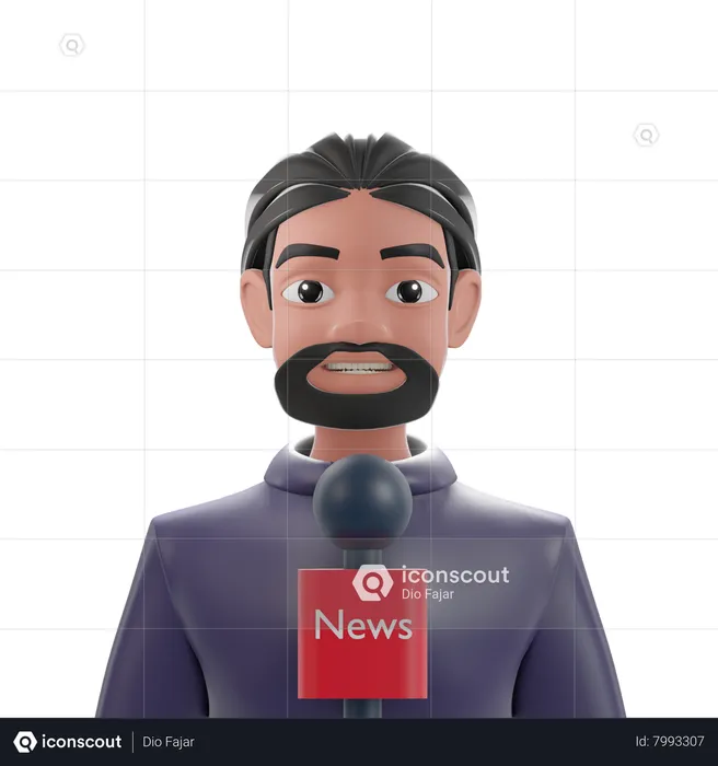 Male News Reporter  3D Icon