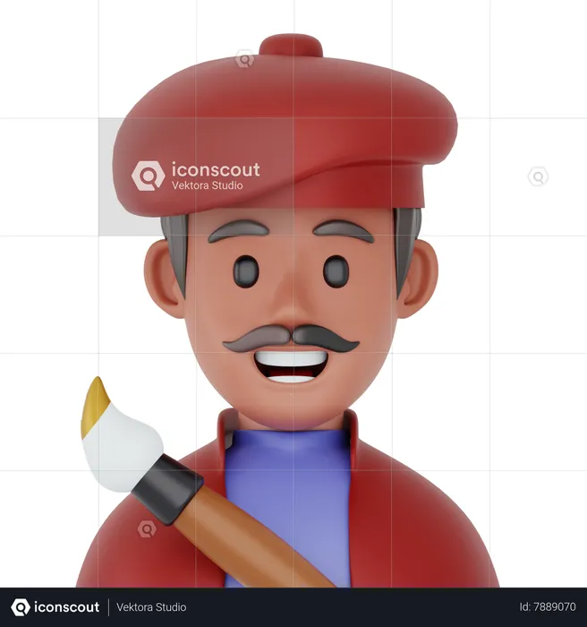 Male Painter  3D Icon