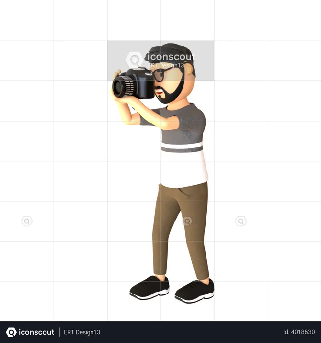Male photographer  3D Illustration